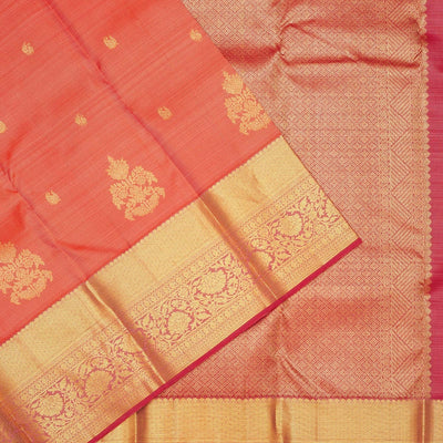 Peach Zariwork Pure Silk Saree