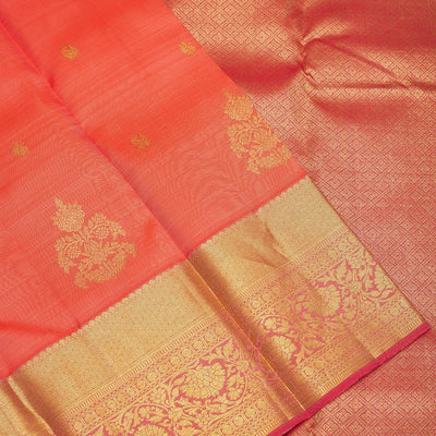 Peach Zariwork Pure Silk Saree