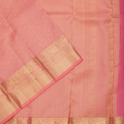 Peach Zariwork Pure Silk Saree