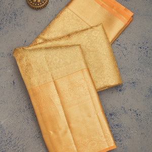 Peach Zariwork Pure Silk Saree
