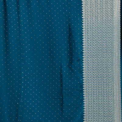 Peacock Blue Stonework Satin Saree