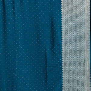 Peacock Blue Stonework Satin Saree