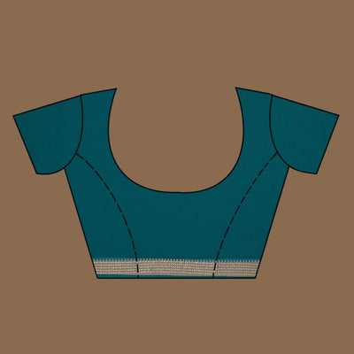 Peacock Blue Threadwork Georgette Saree