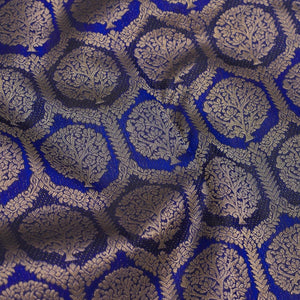 Peacock Blue Zariwork Pure Silk Saree