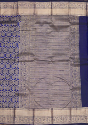 Peacock Blue Zariwork Pure Silk Saree