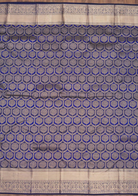 Peacock Blue Zariwork Pure Silk Saree
