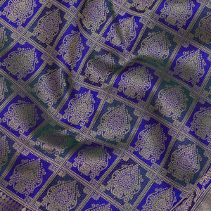 Peacock Blue Zariwork Pure Silk Saree