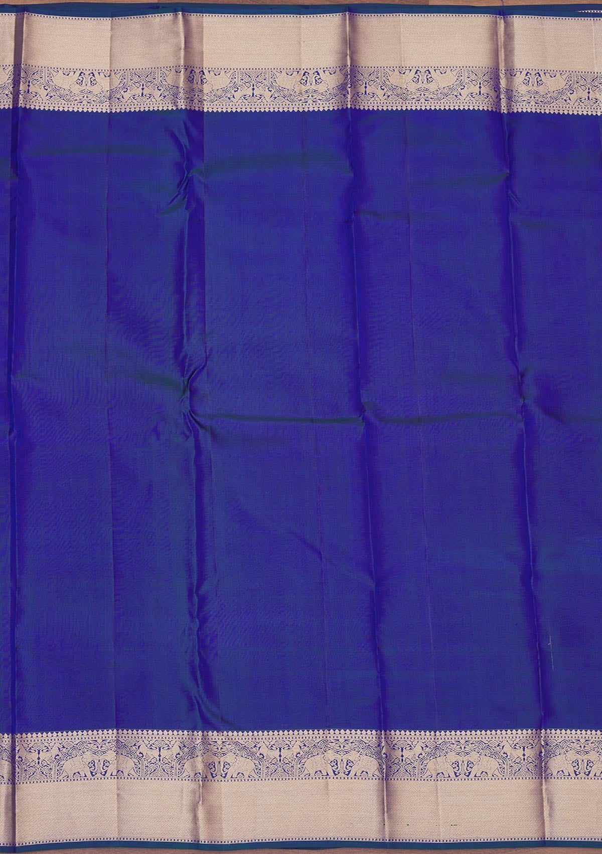 Peacock Blue Zariwork Pure Silk Saree
