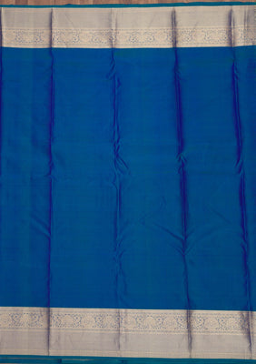 Peacock Blue Zariwork Pure Silk Saree