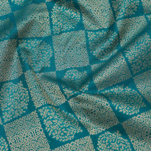 Peacock Blue Zariwork Pure Silk Saree