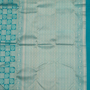 Peacock Blue Zariwork Pure Silk Saree