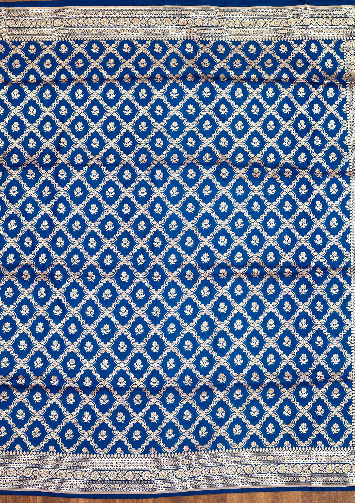 Peacock Blue Zariwork Pure Silk Saree