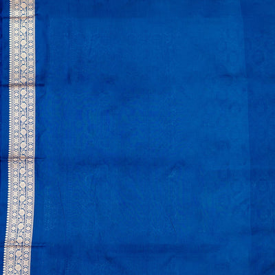 Peacock Blue Zariwork Pure Silk Saree