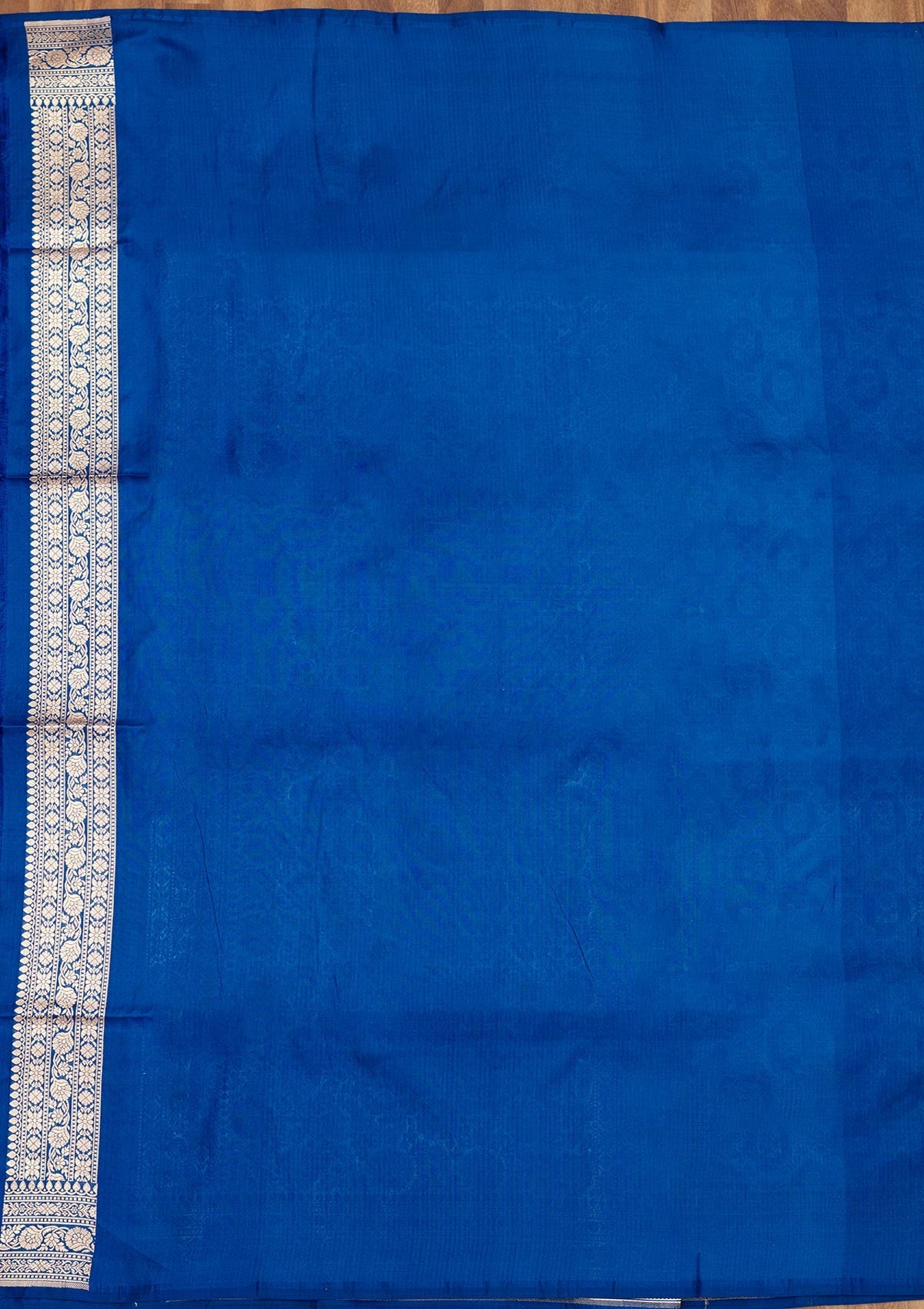 Peacock Blue Zariwork Pure Silk Saree
