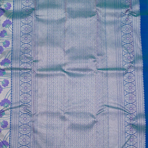 Peacock Blue Zariwork Pure Silk Saree