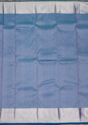 Peacock Blue Zariwork Pure Silk Saree