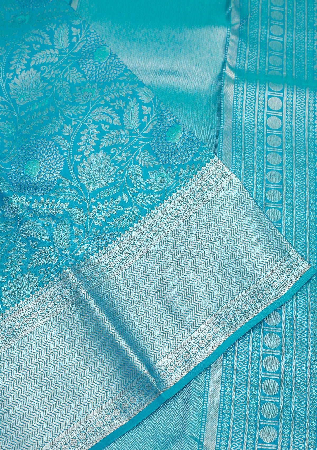 Sky Blue Zariwork Pure Silk Saree