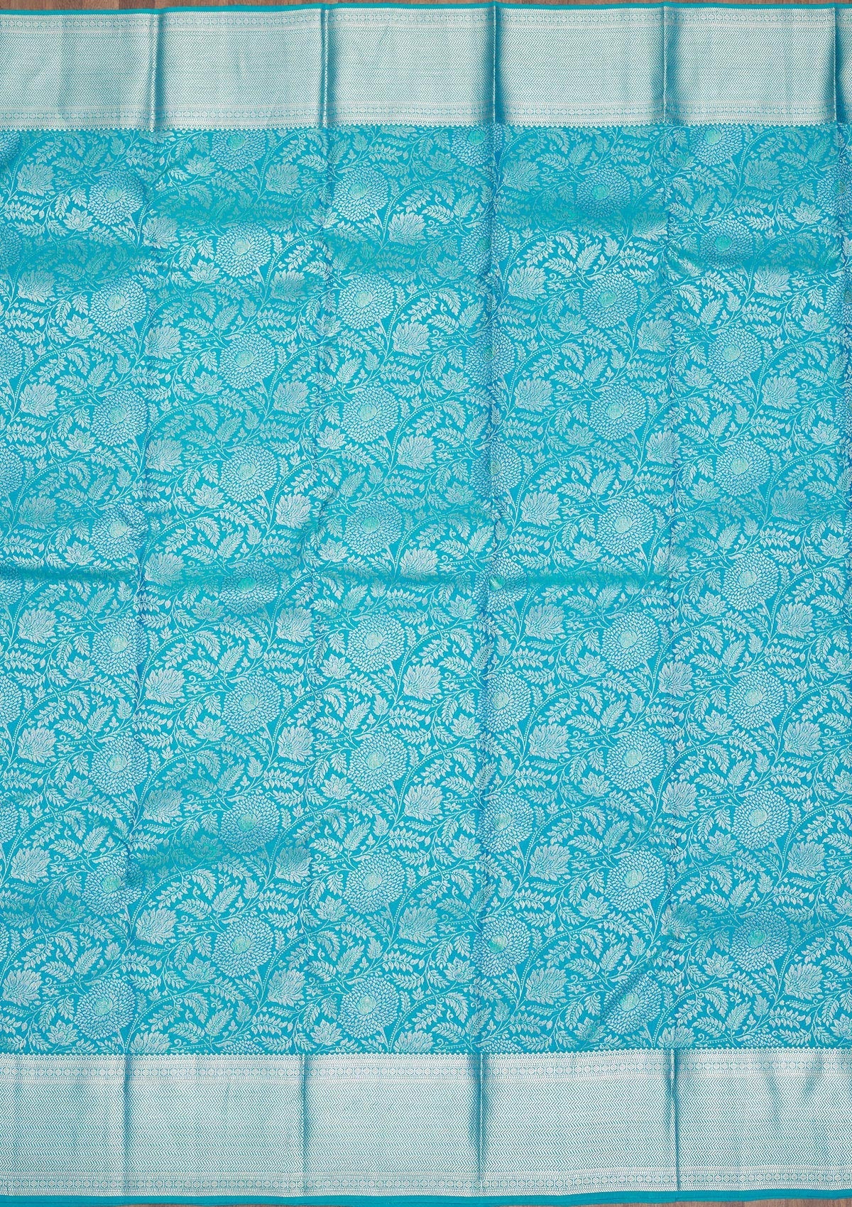 Sky Blue Zariwork Pure Silk Saree