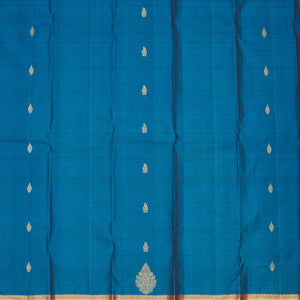 Peacock Blue Zariwork Pure Silk Saree