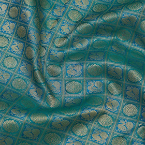 Peacock Blue Zariwork Pure Silk Saree