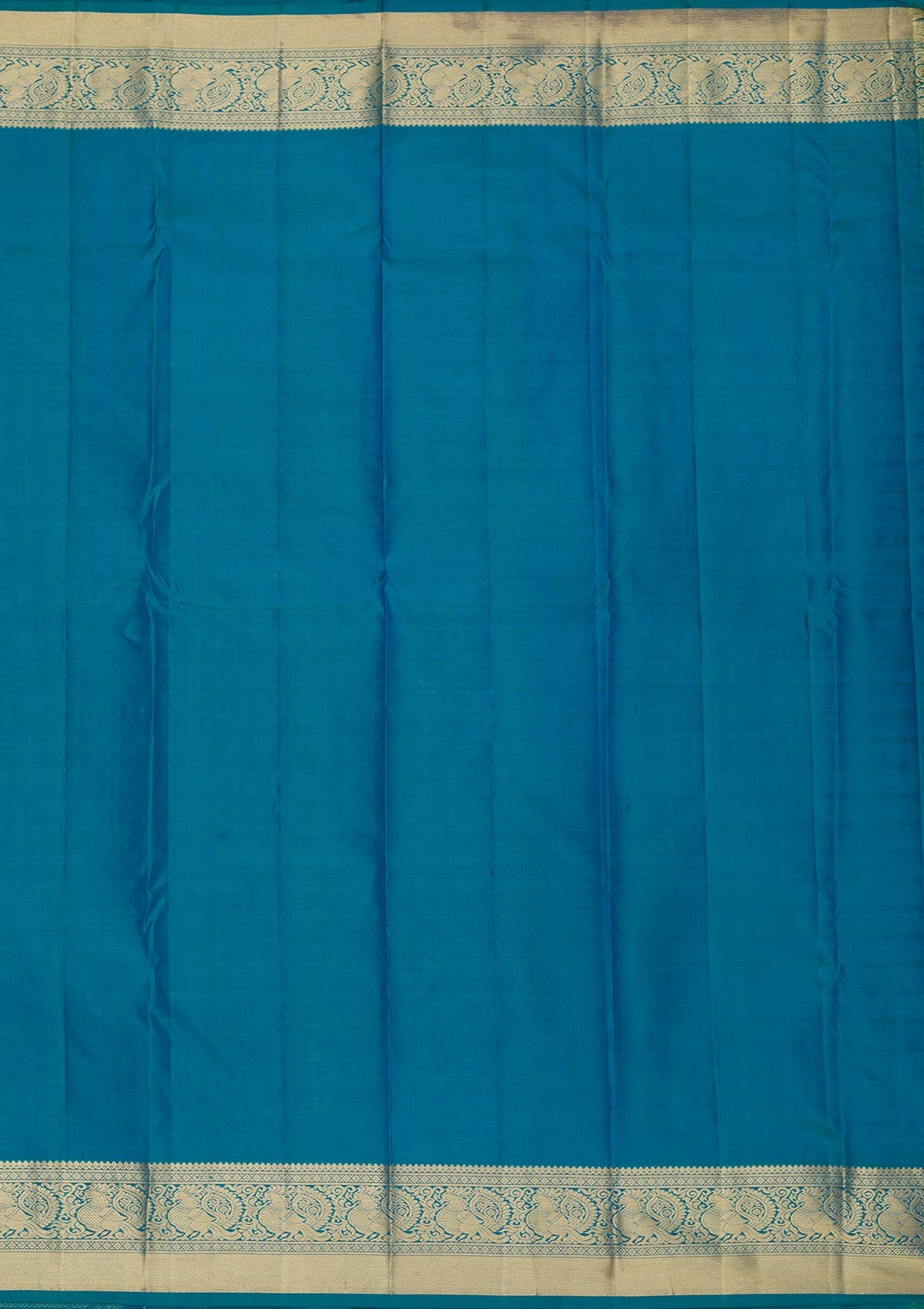 Peacock Blue Zariwork Pure Silk Saree