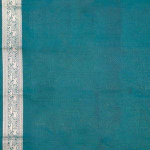 Peacock Blue Zariwork Pure Silk Saree