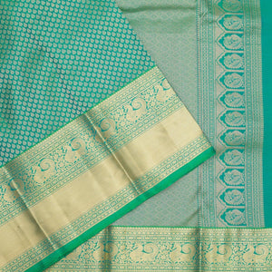 Peacock Green Zariwork Pure Silk Saree