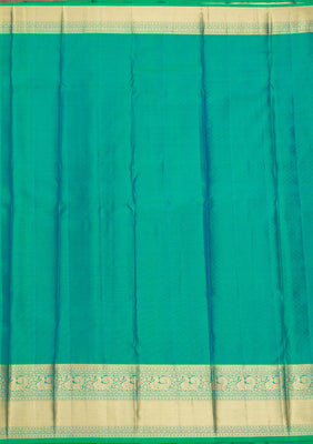 Peacock Green Zariwork Pure Silk Saree