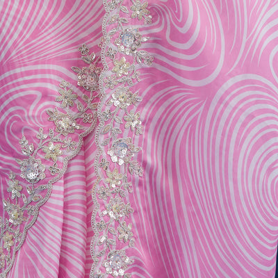 Pink Printed Georgette Saree