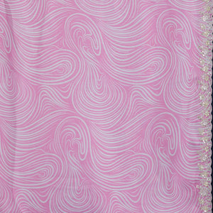 Pink Printed Georgette Saree