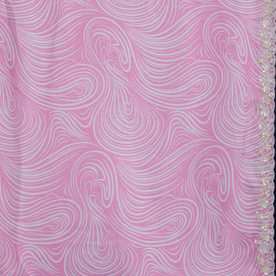 Pink Printed Georgette Saree