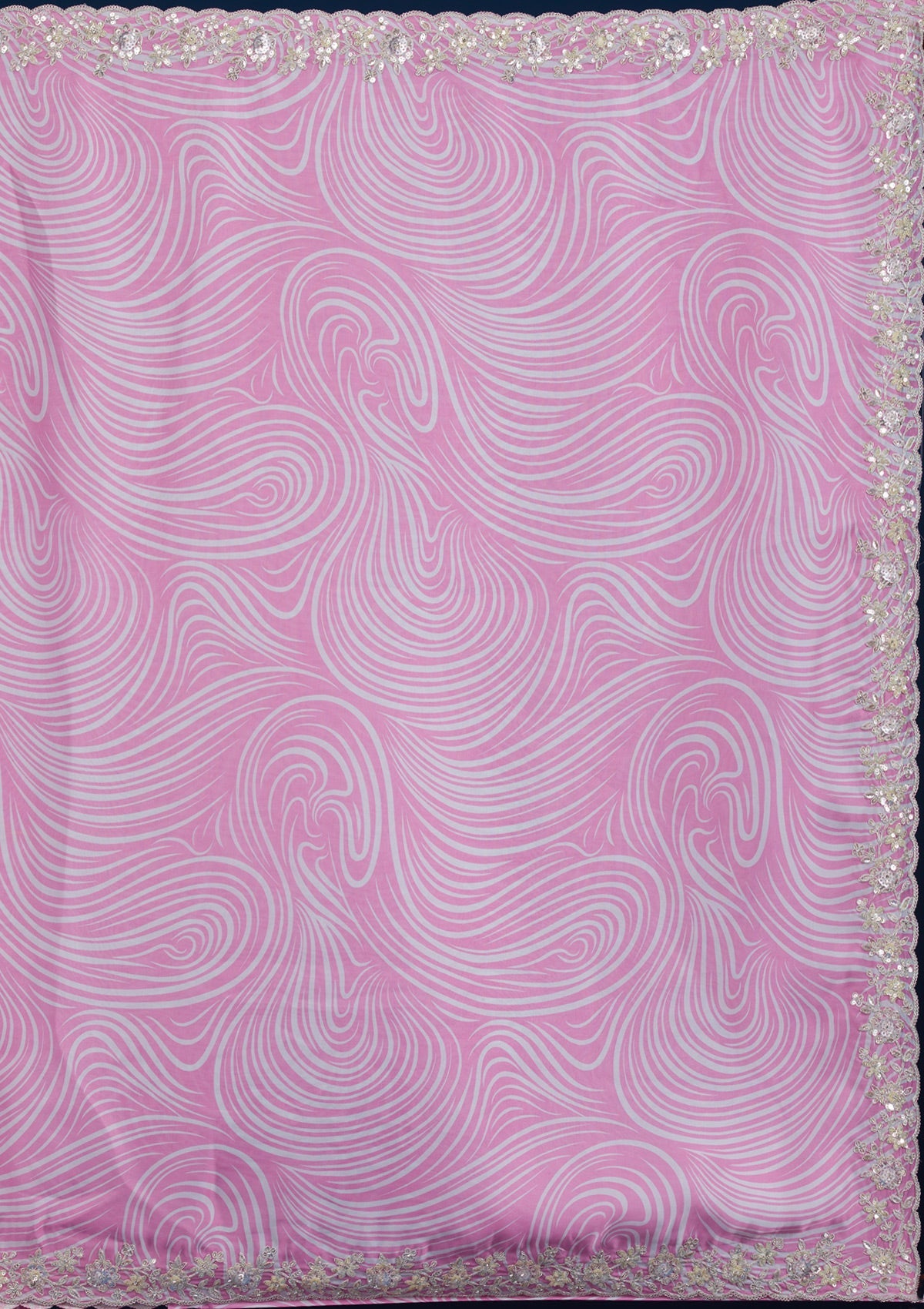 Pink Printed Georgette Saree