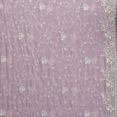 Pink Threadwork Georgette Saree