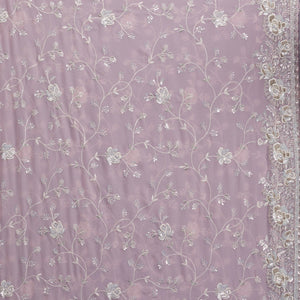 Pink Threadwork Georgette Saree