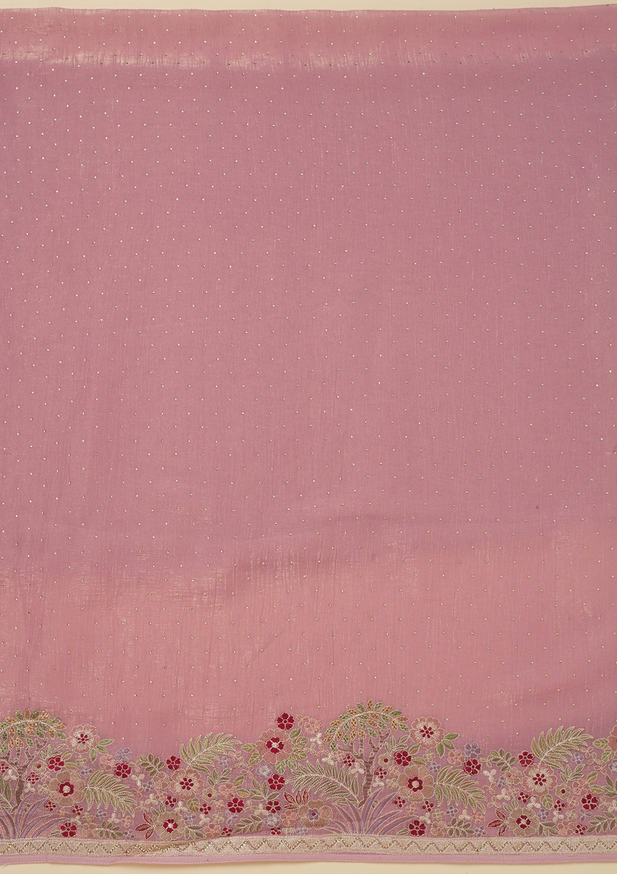 Pink Threadwork Tissue Unstitched Salwar Suit