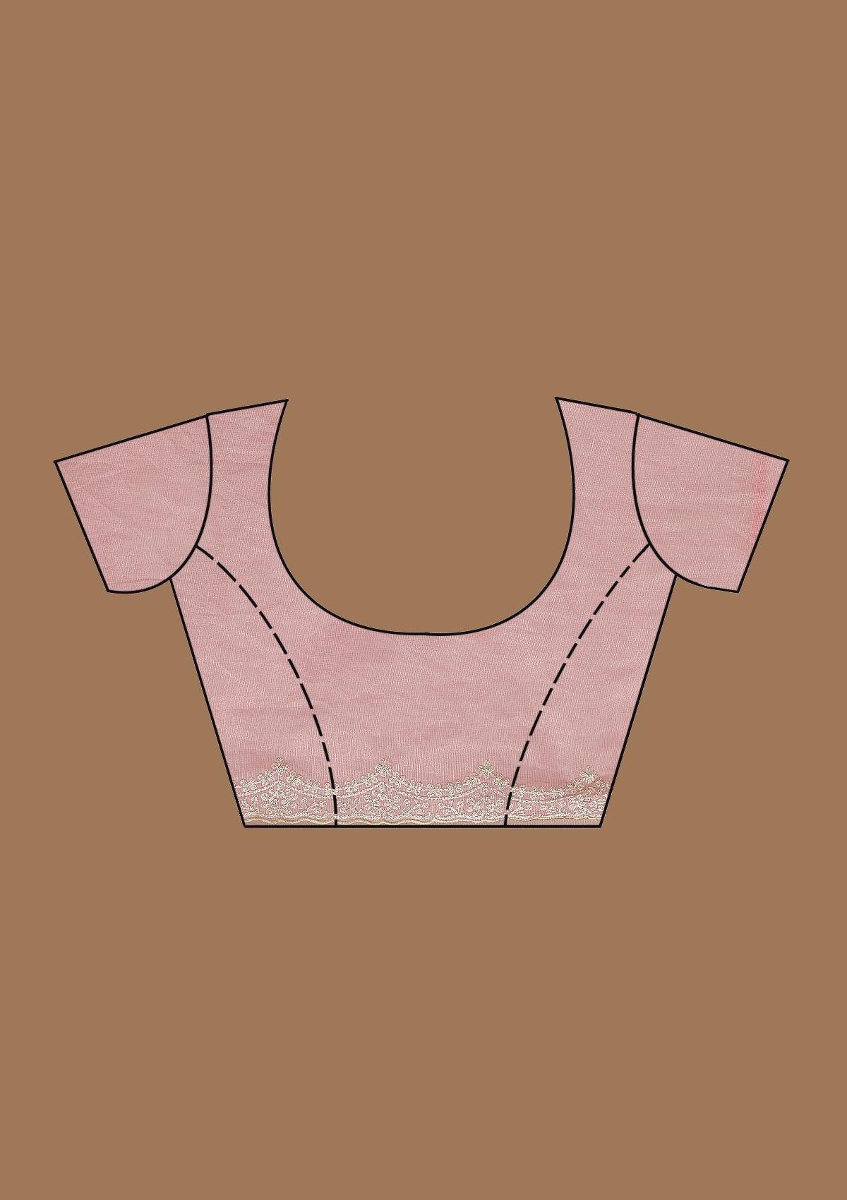 Pink Threadwork Tissue Saree