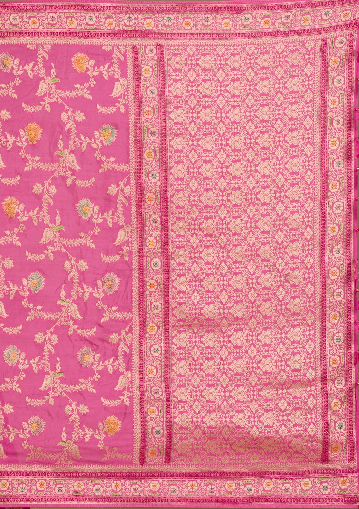 Pink Zariwork Banarasi Silk Saree