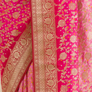 Pink Zariwork Georgette Saree