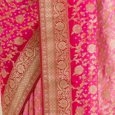 Pink Zariwork Georgette Saree