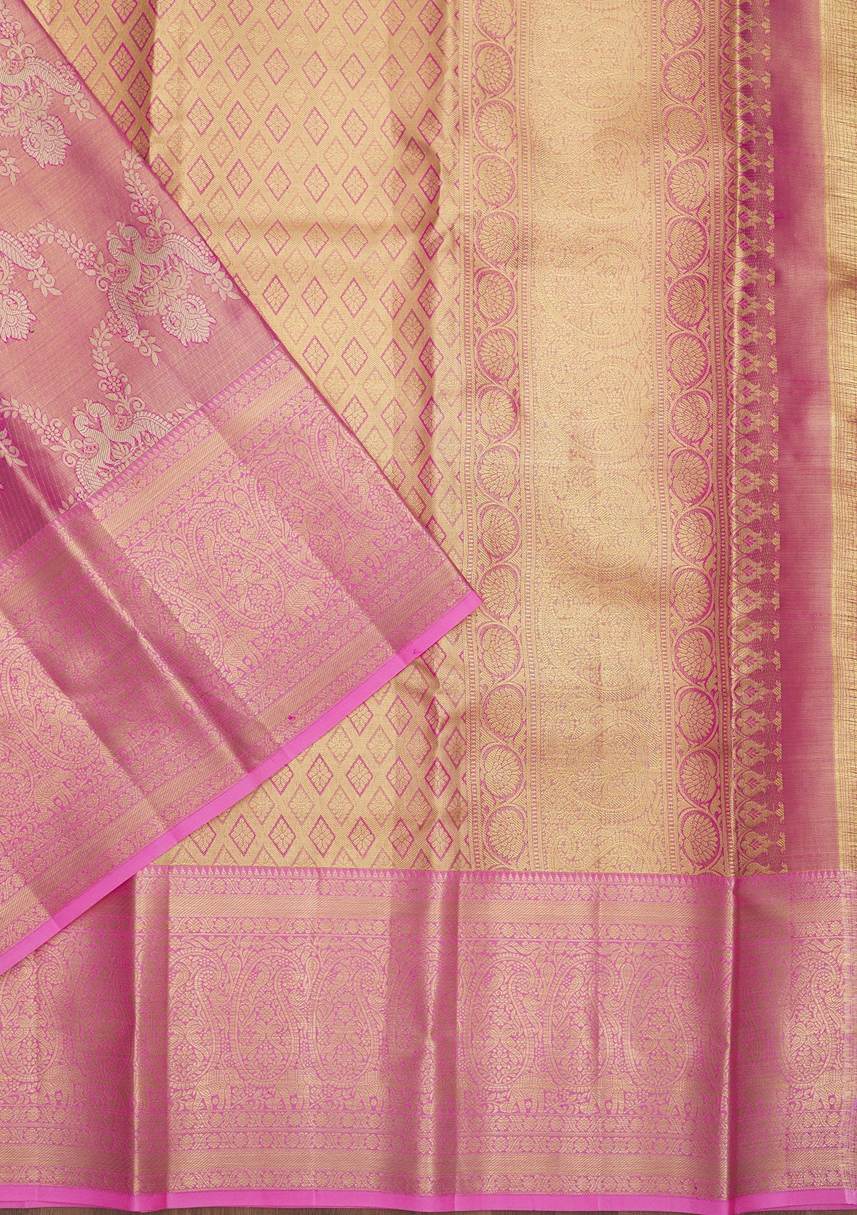 Pink Zariwork Pure Silk Saree
