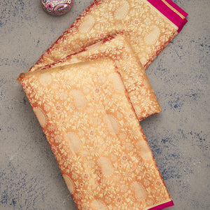 Pink Zariwork Pure Silk Saree