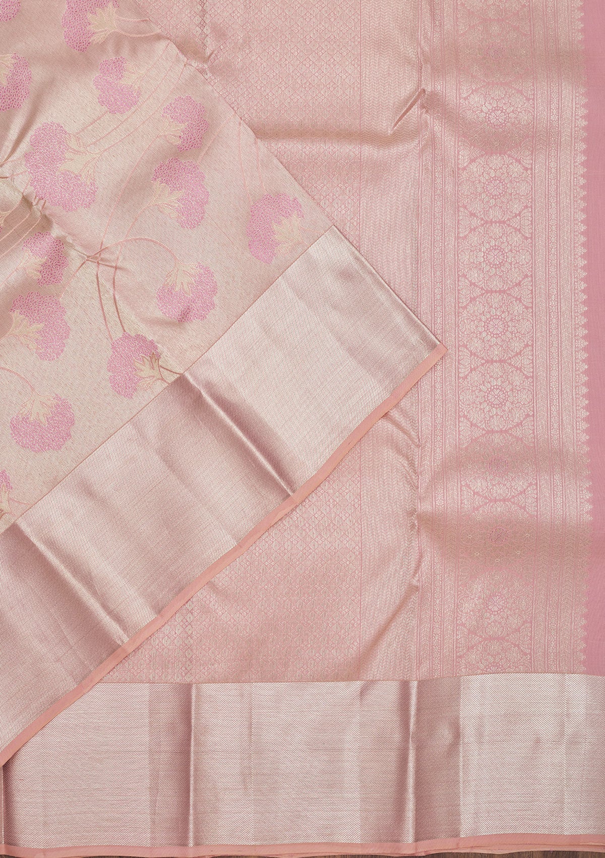 Pink Zariwork Pure Silk Saree