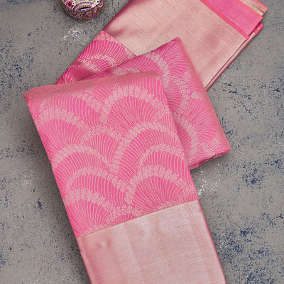 Pink Zariwork Pure Silk Saree