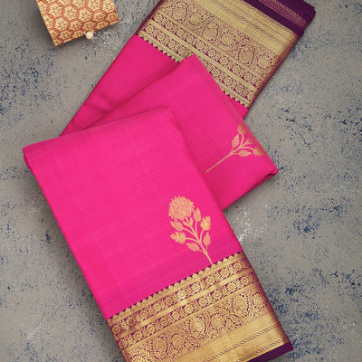 Pink Zariwork Pure Silk Saree