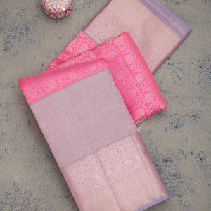 Pink Zariwork Pure Silk Saree