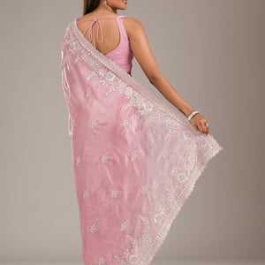Pink Zariwork Tissue Saree