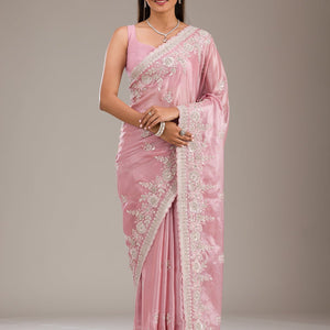 Pink Zariwork Tissue Saree