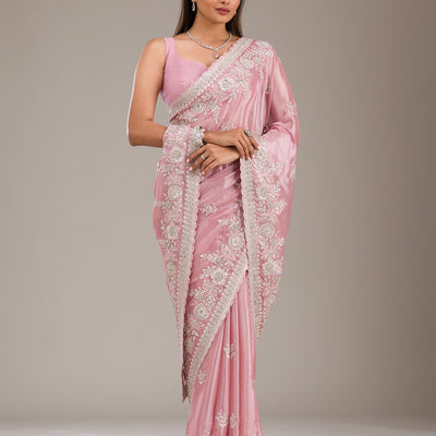 Pink Zariwork Tissue Saree