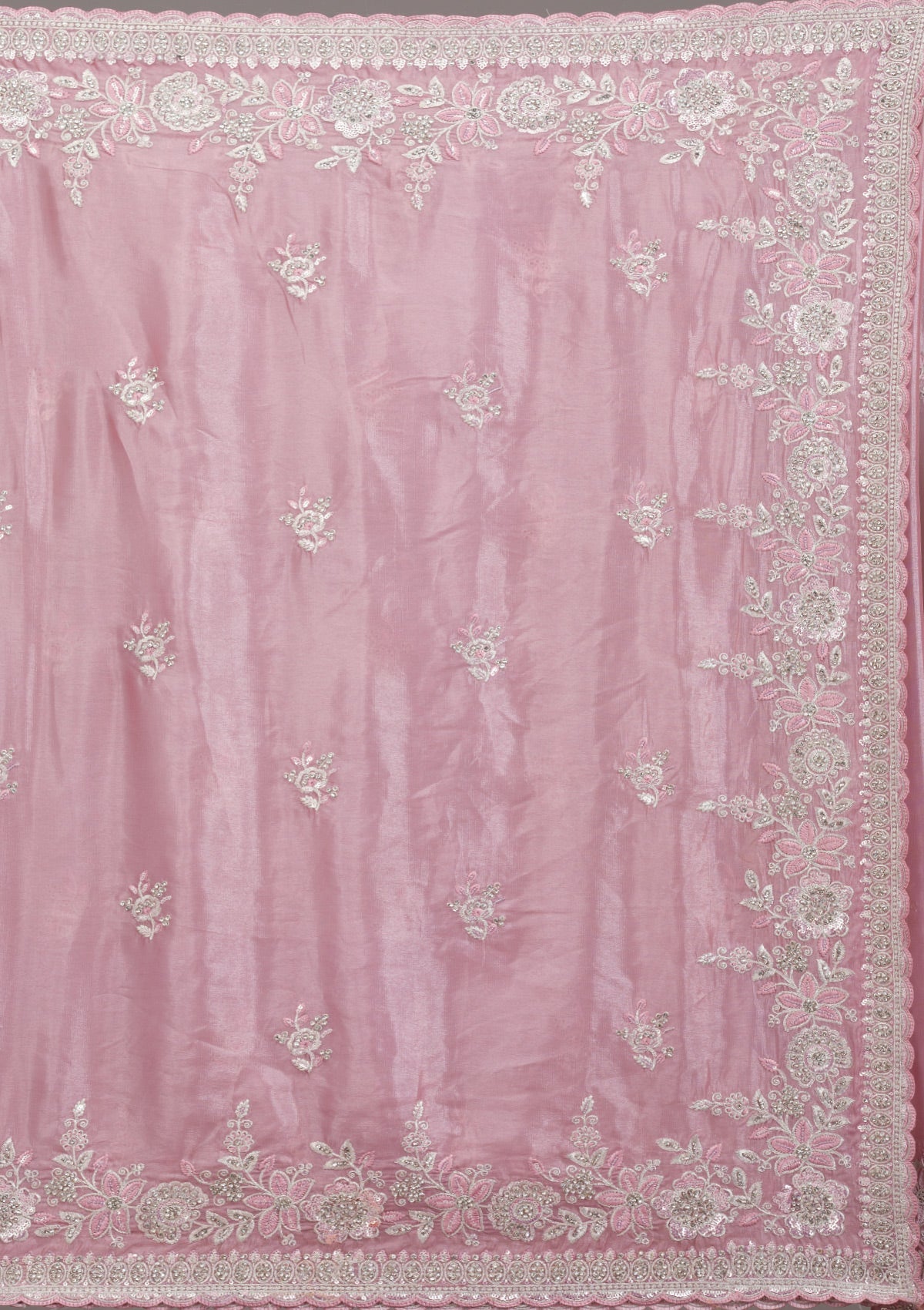 Pink Zariwork Tissue Saree