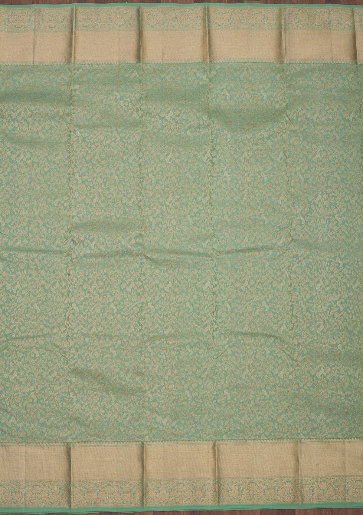 Pista Green Zariwork Pure Silk Saree